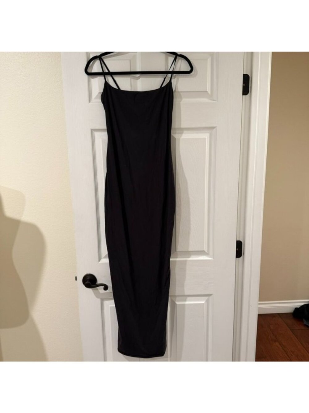 SKIMS Soft Lounge Black Long Maxi Slip Dress Size Medium NWOT